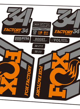 2020款FOX 34前叉贴纸山地车单车贴定制狐狸防水狐狸factory