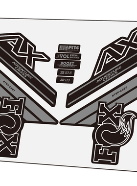 FOX 32SC AX前叉贴纸山地车公路车XC/CX单车贴定制狐狸step-cast