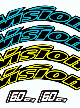 vision SC60轮组贴纸公路车碳刀圈改色防水个性自行车贴防晒银色