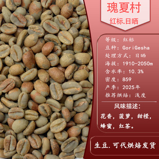 瑰夏村红标日晒处理咖啡生豆埃塞俄比亚进口精品咖啡庄园豆微批次