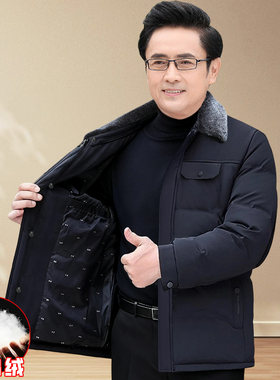 中老年加厚白鸭绒羽绒服
