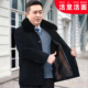 中老年棉衣男加绒加厚爸爸毛呢外套中长款 老年人爷爷秋冬装 棉袄