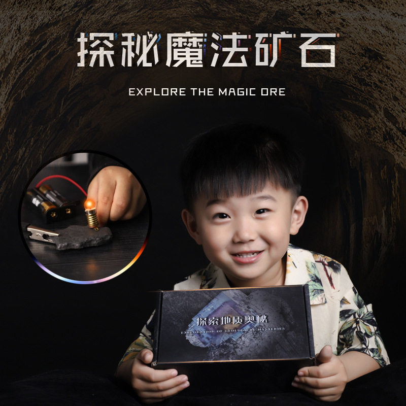 化石玩具科普真标本水晶物理实验