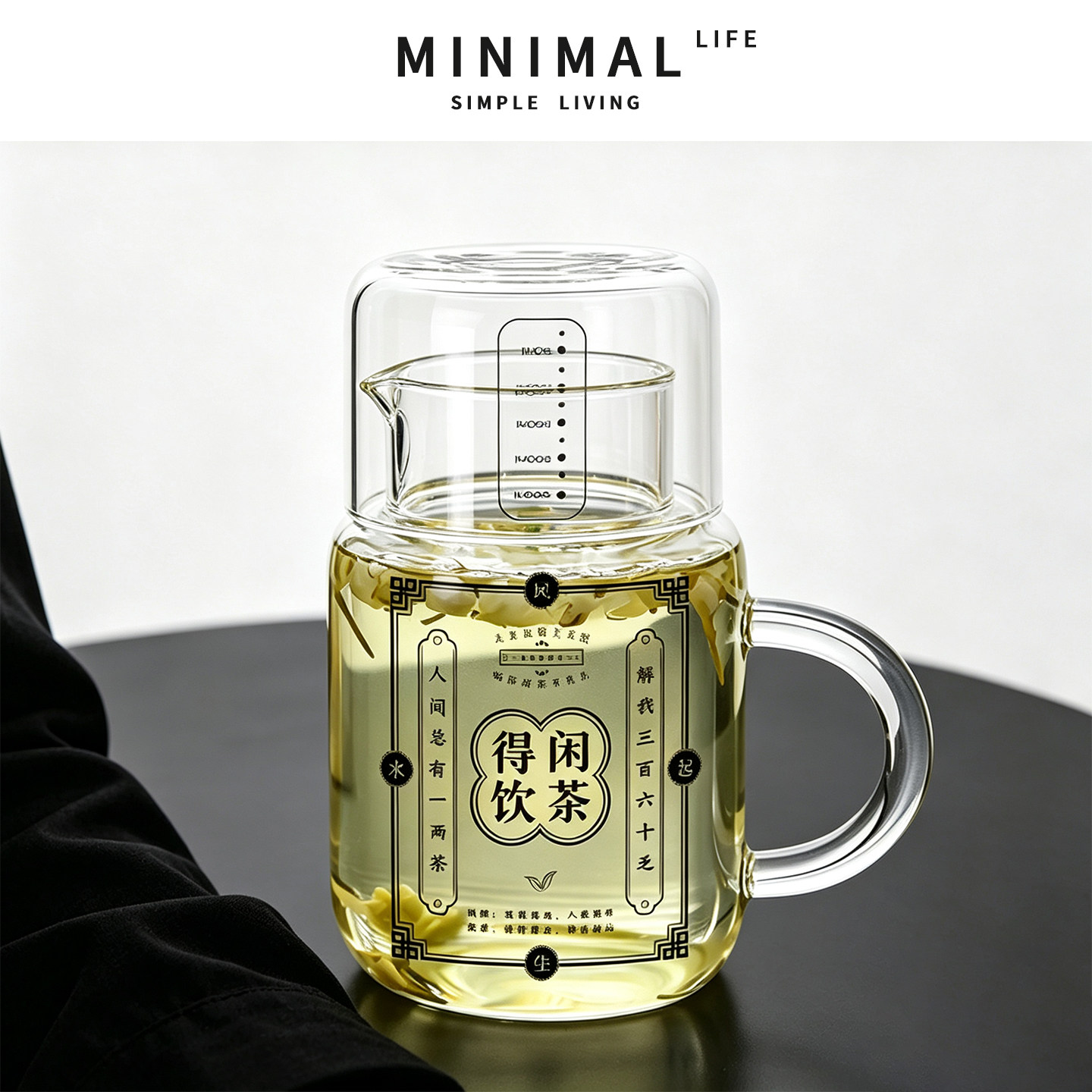 云飒高硼硅带盖玻璃杯耐高温杯子图片