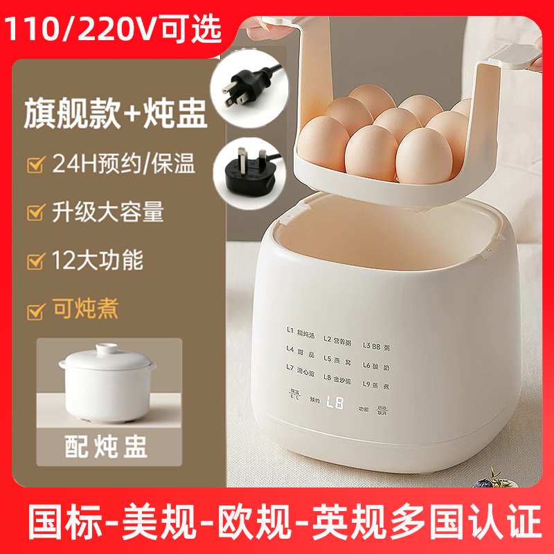 110V美规煮蛋器220V英规香港用多功能蒸蛋器台湾家用小型流心蛋机