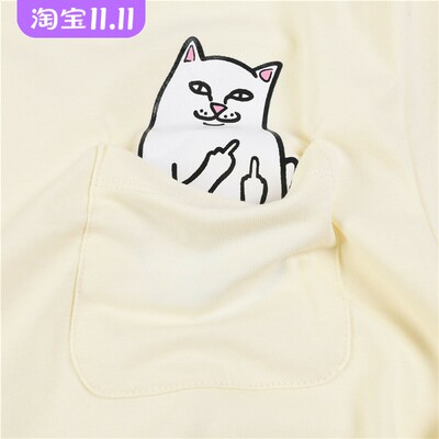 潮牌RIPNDIP经典款口袋猫短袖T恤