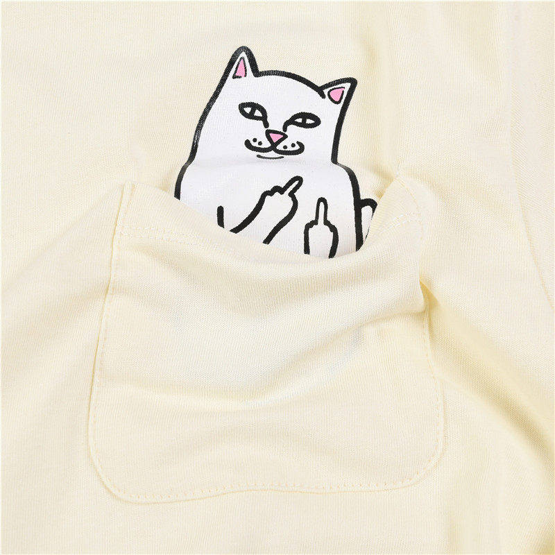 美国潮牌RIPNDIP贱猫中指猫纯棉短袖T恤休闲经典口袋猫男女情侣款