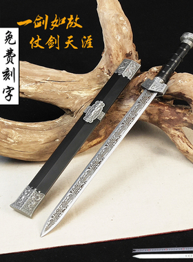 龙泉山海短剑不锈钢刀剑镇宅宝剑防身小剑兵器汉剑古剑战剑未开刃
