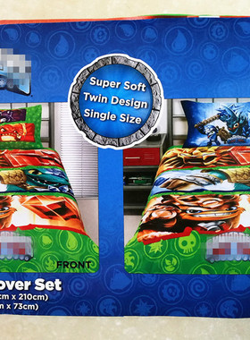 小龙斯派罗被套被罩枕头套140x210儿童SKYLANDERS 卡通学生 外贸