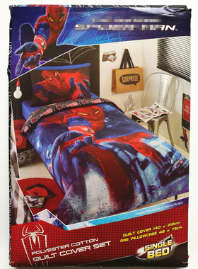 蜘蛛侠漫威被套被罩枕头套140x210 儿童卡通幼儿园SPDER-MAN 外贸