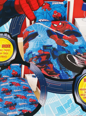 蜘蛛侠漫威被套被罩枕头套135x200 儿童卡通幼儿园SPDER-MAN学生