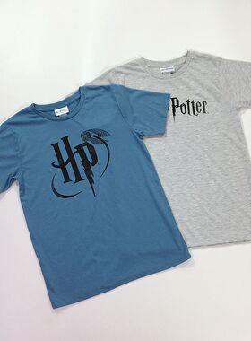 薄款150-160码外贸出口魔法学校男童儿童短袖T恤衫夏装上衣