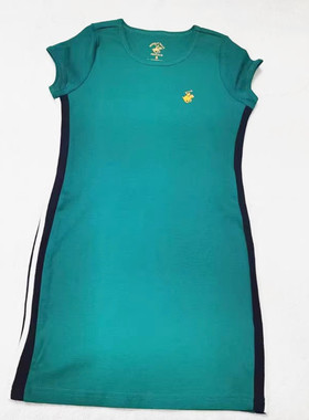 贵货140码外单出口高端女童中大童polo修身连衣裙运动休闲裙子