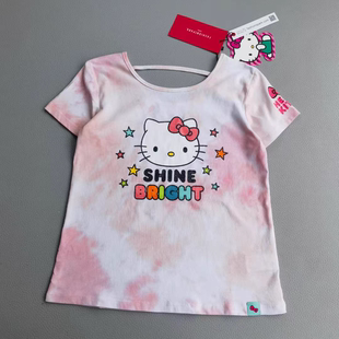 外贸出口女童儿童hellokitty夏季短袖T恤衫