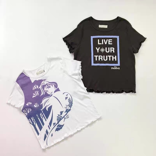 外贸出口bm风冰雪奇缘胖mm大码亲子夏季短袖短款T恤衫夏装上衣