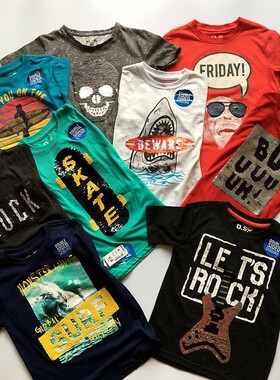 110-150码外单出口欧美男童儿童变色亮片短袖T恤衫夏装打底衫上装