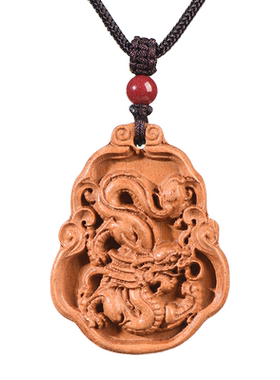 十二生肖桃木吊坠项链