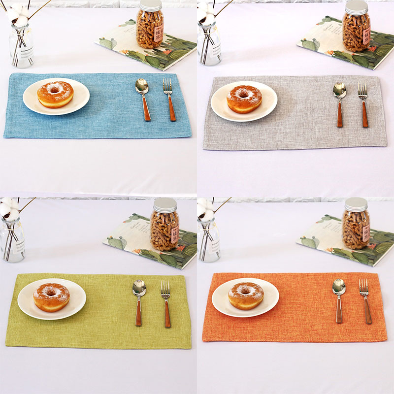 北欧加厚双层亚麻家用隔热餐垫