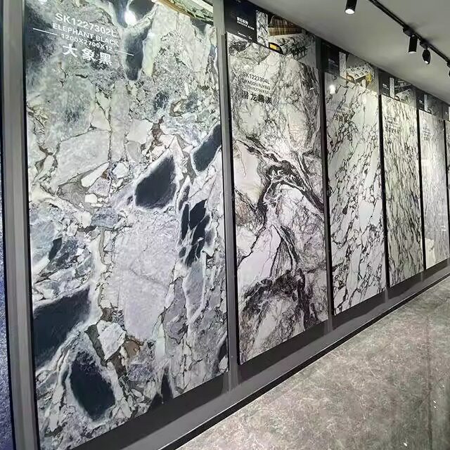南通1200x2700x12mm宝格立熊猫白岩板别墅楼梯岩板sk特定花色奢石