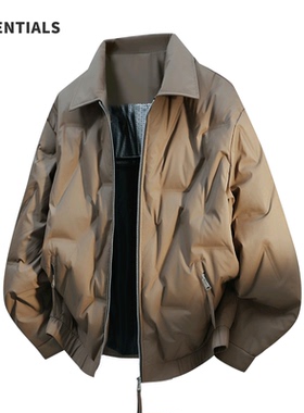 ESSENTIALS简约加厚保暖90绒羽绒服男士冬季翻领防寒潮流外套上衣