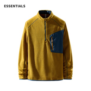 ESSENTIALS HOPE户外巴塔波浪半拉链立领卫衣男款保暖抓绒长袖T恤