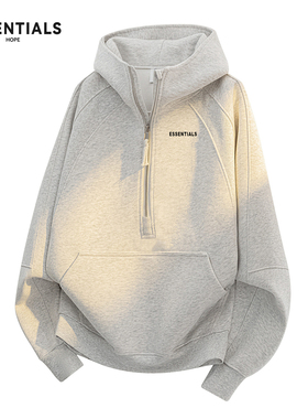 ESSENTIALS HOPE重磅半拉链连帽卫衣男生新款廓形简约高级感外套