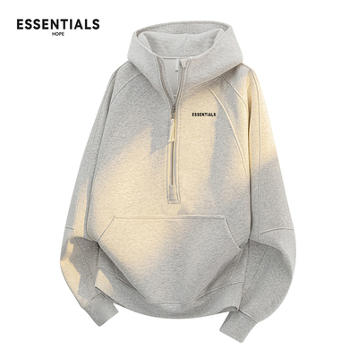 ESSENTIALS HOPE重磅半拉链连帽卫衣男生新款廓形简约高级感外套