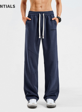 ESSENTIALS美式重磅休闲卫裤男士秋冬季加绒加厚宽松直筒运动长裤