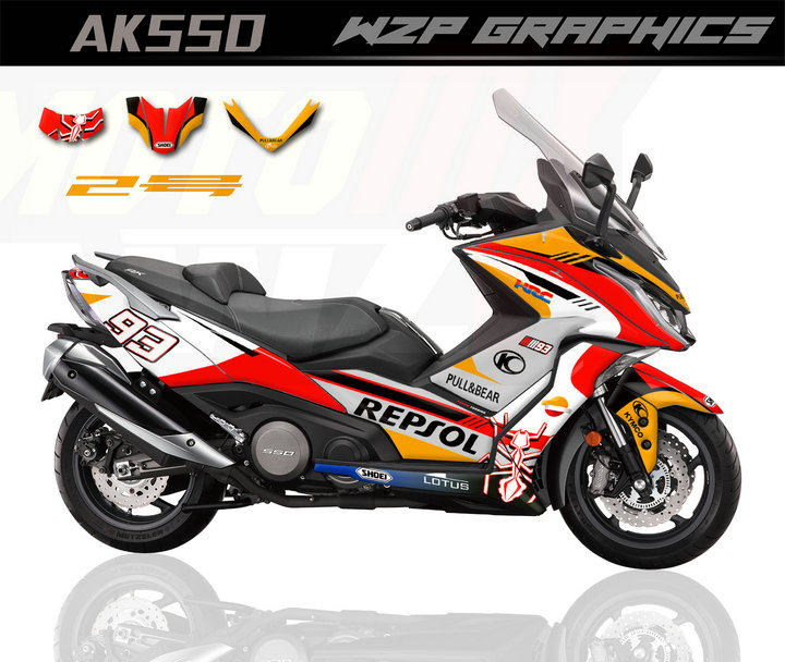光阳AK550 WZP个性改装全车贴花贴纸贴画防水耐磨防晒马奎斯93款