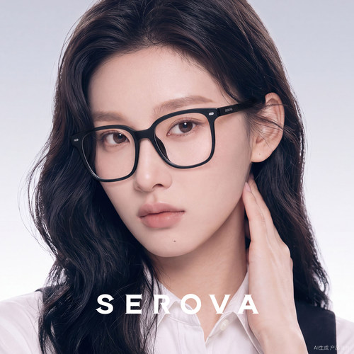SEROVA施洛华素颜黑框近视眼镜显脸小可配度数 SF836