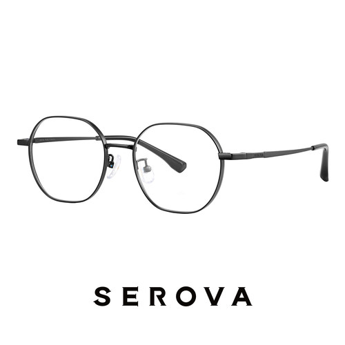 SEROVA施洛华超轻钛架男女款百搭多边框近视眼镜框可配度数SP1016