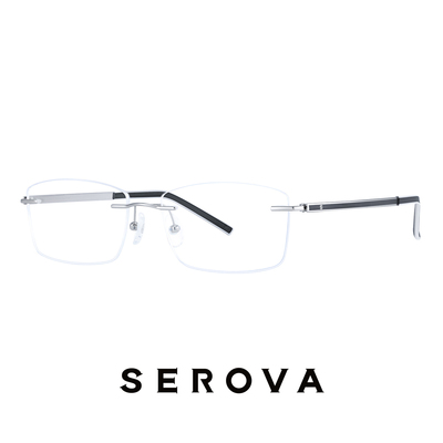 SEROVA施洛华无框近视眼镜男款超轻钛架可配近视散光度数片 SP921