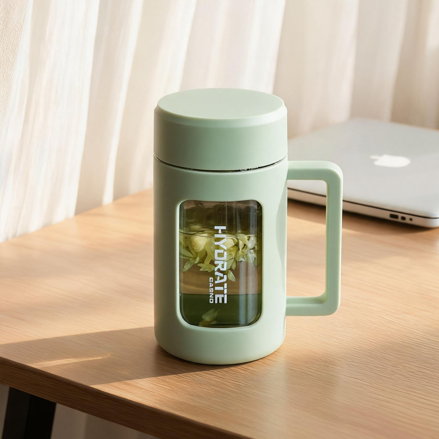 茶水分离玻璃杯便携防摔隔热耐高温办公泡茶杯高颜值商务开会用男