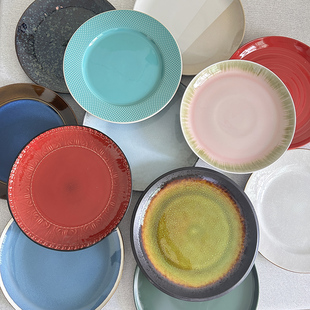 特价10寸微瑕大盘子家用菜盘高档陶瓷西餐盘牛排盘早餐沙拉盘摆盘