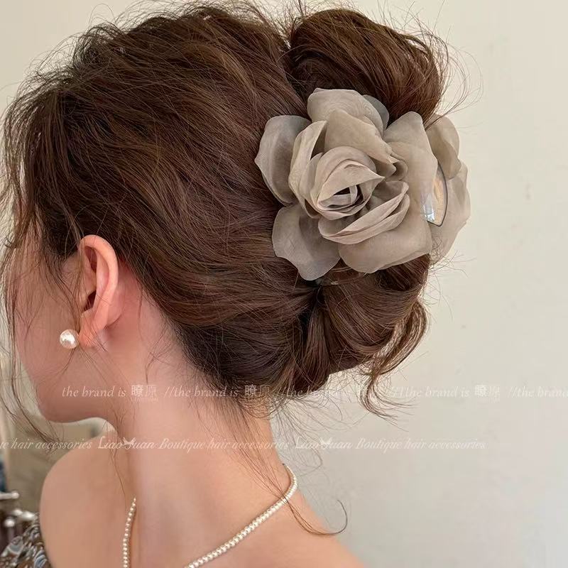 【网纱浪漫】仙气不止~超仙ins花朵抓夹高级感甜美发夹女后脑勺优