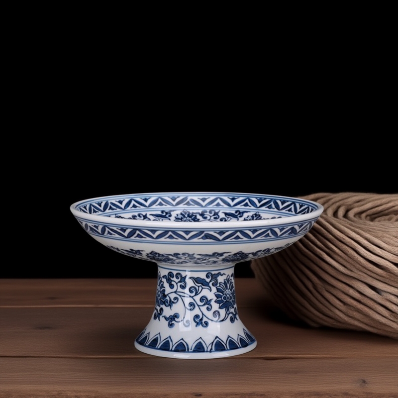 青花瓷中式复古果盘水果点心供盘