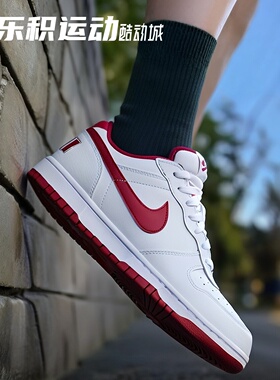 乐积运动 NIKE BIG LOW 白红 低帮百搭复古休闲板鞋 355152-150