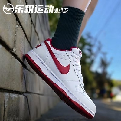 乐积运动 NIKE BIG LOW 白红 低帮百搭复古休闲板鞋 355152-150