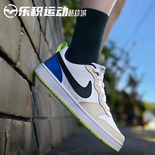 乐积运动NIKE COURT BOROUGH LOW 2白蓝绿休闲低帮板鞋FB1394-101
