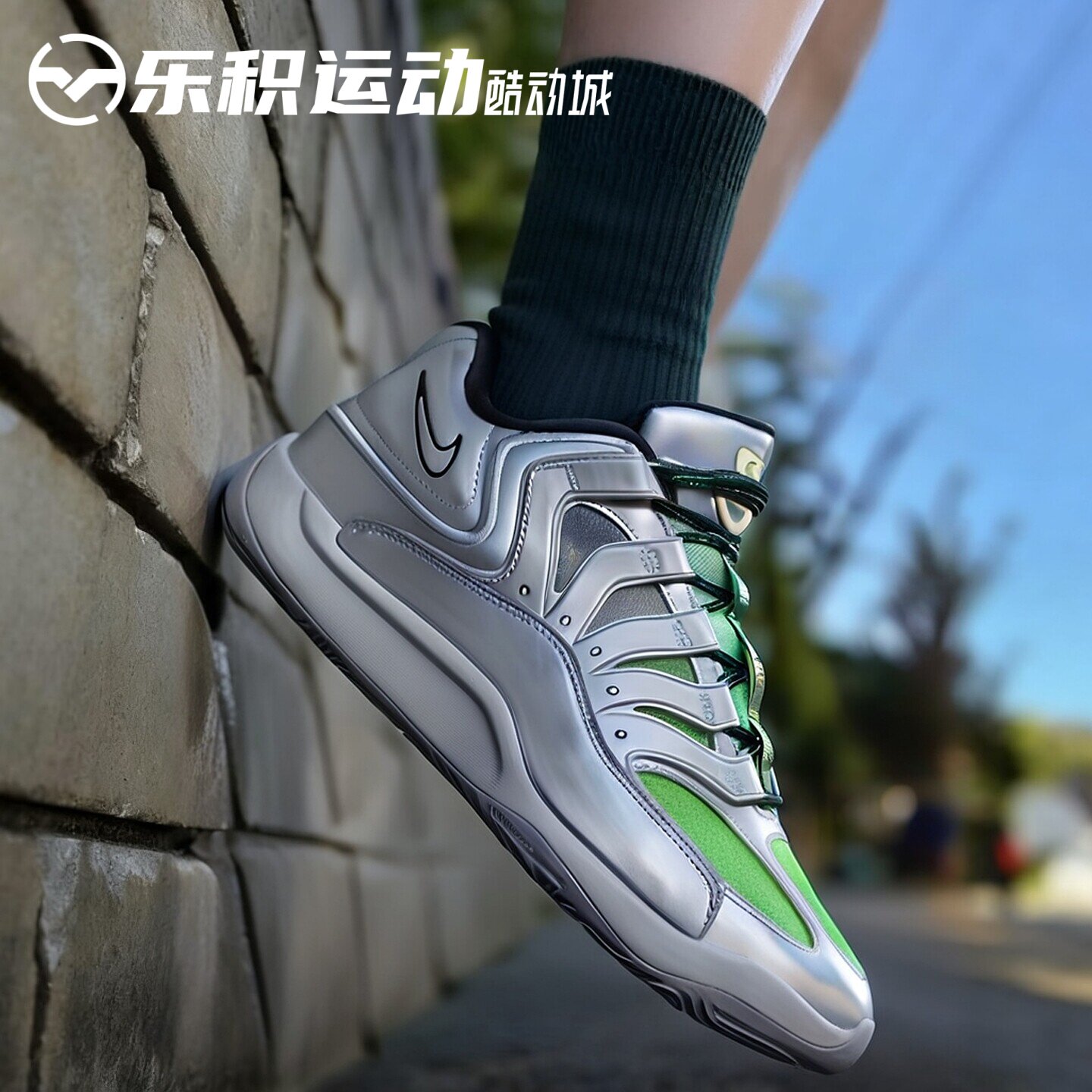 乐积运动Nike KD 18 EYBL EP 银灰色 低帮 耐磨篮球鞋IF2518-001图片