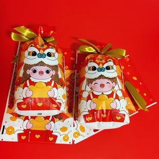 袋束口抽繩袋可愛(ài)元 新年紅禮品袋兒童糖果包裝 寶男女生節(jié)日禮物袋