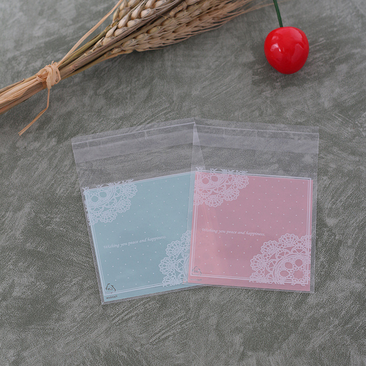 波点对角花自粘袋雪花酥牛轧糖自封袋密封袋曲奇饼干烘焙包装袋子