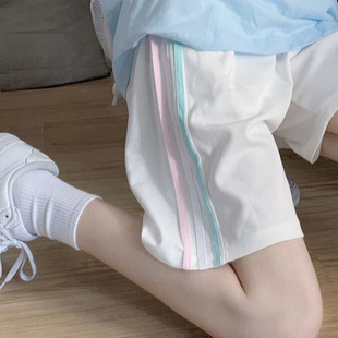 阔脚休闲五分裤 学生宽松显瘦棉质薄款 代发 女夏情侣男女款 运动短裤