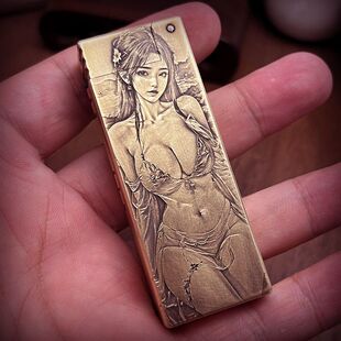 CT41侧滑轮双孔黄铜战壕煤油打火机老式复古盔甲雕刻经典个性