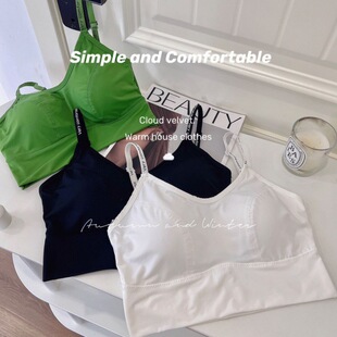 2310冰丝无痕辣妹露背美背外穿吊带一体式背心可调节运动聚拢文胸