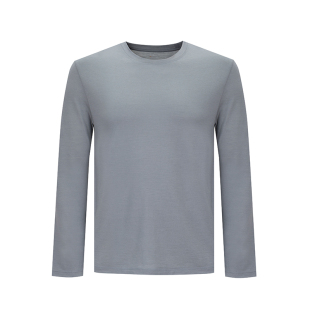 天赋灵感100%美丽诺羊毛200gm圆领户外保暖上衣运动长袖 T恤101150