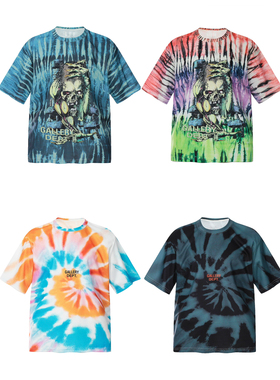 Gallery dept美式高街扎染字母恶魔印花男女休闲宽松短袖T恤情侣