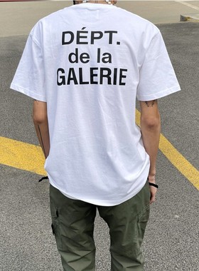 GALLERY DEPT高街法文字母做旧复古水洗vintage圆领短袖宽松T恤潮