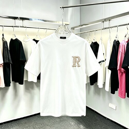 Represent美式复古R字母重工刺绣短袖宽松休闲纯棉T恤男女上衣夏