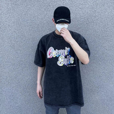 GALLERYDEPT做旧彩虹烫金短袖